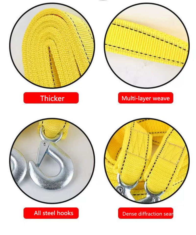 4M Heavy Duty 5 Ton Towing Rope, Break Strength Nylon Recovery Strap With StoraBag For Vehicle Emergency Recovery