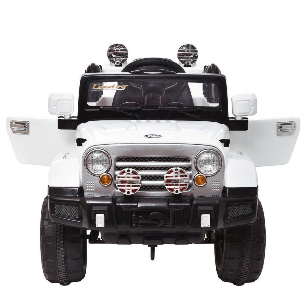 Topcobe Electric Cars for Kids, White Electric Cars for Kids to Ride, Battry-Powered Ride On Mini Car Gifts for Children Child Boys, 12V Kids Ride-On Truck Car w/ Remote Control