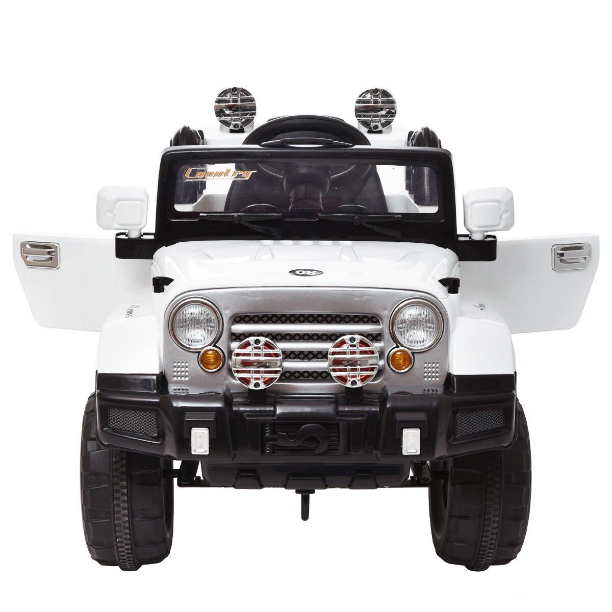 Topcobe Electric Cars for Kids, White Electric Cars for Kids to Ride, Battry-Powered Ride On Mini Car Gifts for Children Child Boys, 12V Kids Ride-On Truck Car w/ Remote Control