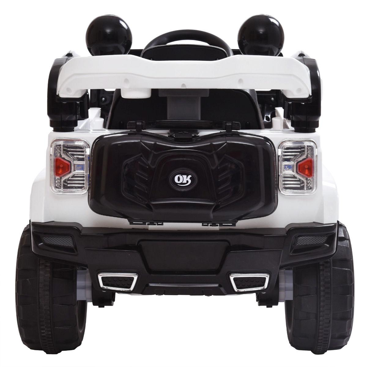 Topcobe Electric Cars for Kids, White Electric Cars for Kids to Ride, Battry-Powered Ride On Mini Car Gifts for Children Child Boys, 12V Kids Ride-On Truck Car w/ Remote Control