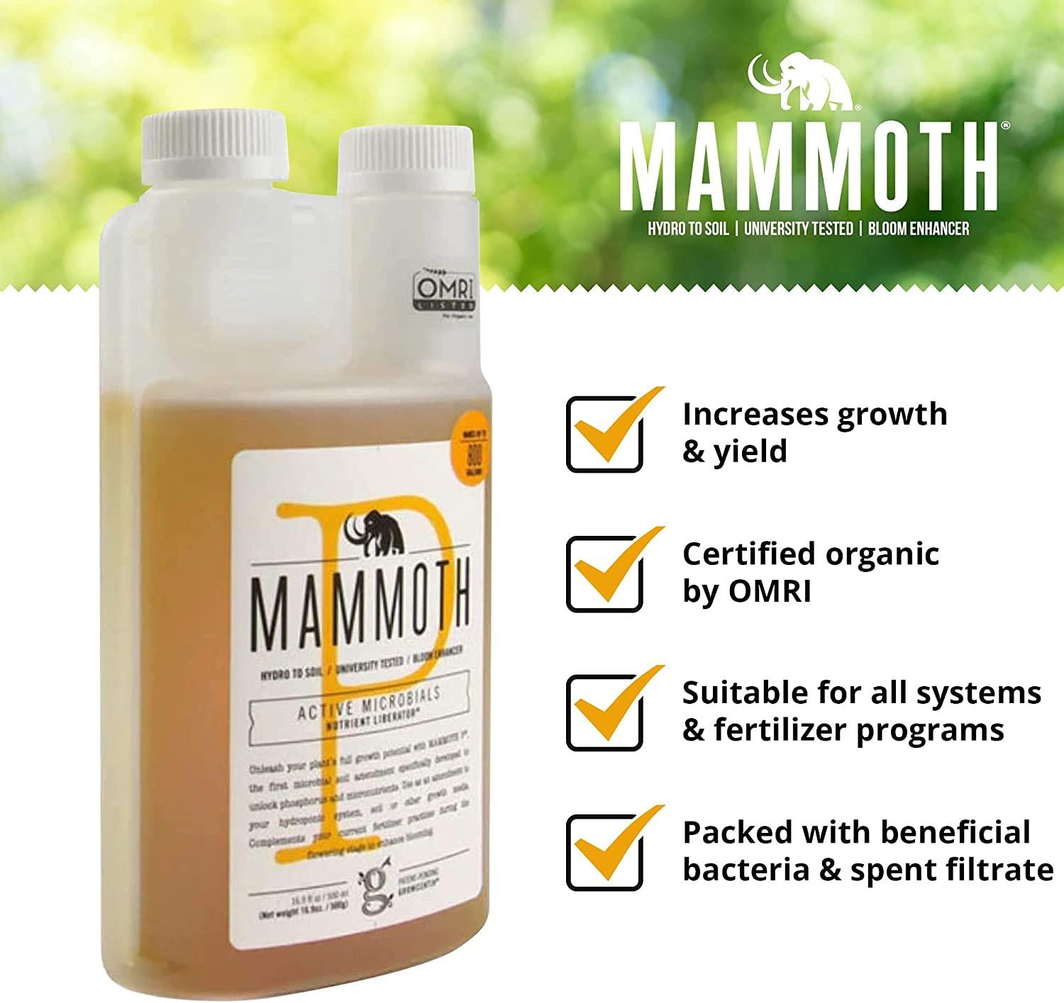 Mammoth P Bloom Booster & Enhancer - Plant Nutrients for Increased Growth & Yield (500 Milliliters)