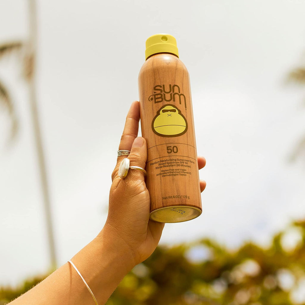 Sun Bum Original SPF 50 Sunscreen Spray |Vegan and Hawaii 104 Reef Act Compliant (Octinoxate &amp; Oxybenzone Free) Broad Spectrum Moisturizing UVA/UVB Sunscreen with Vitamin E | 6 oz