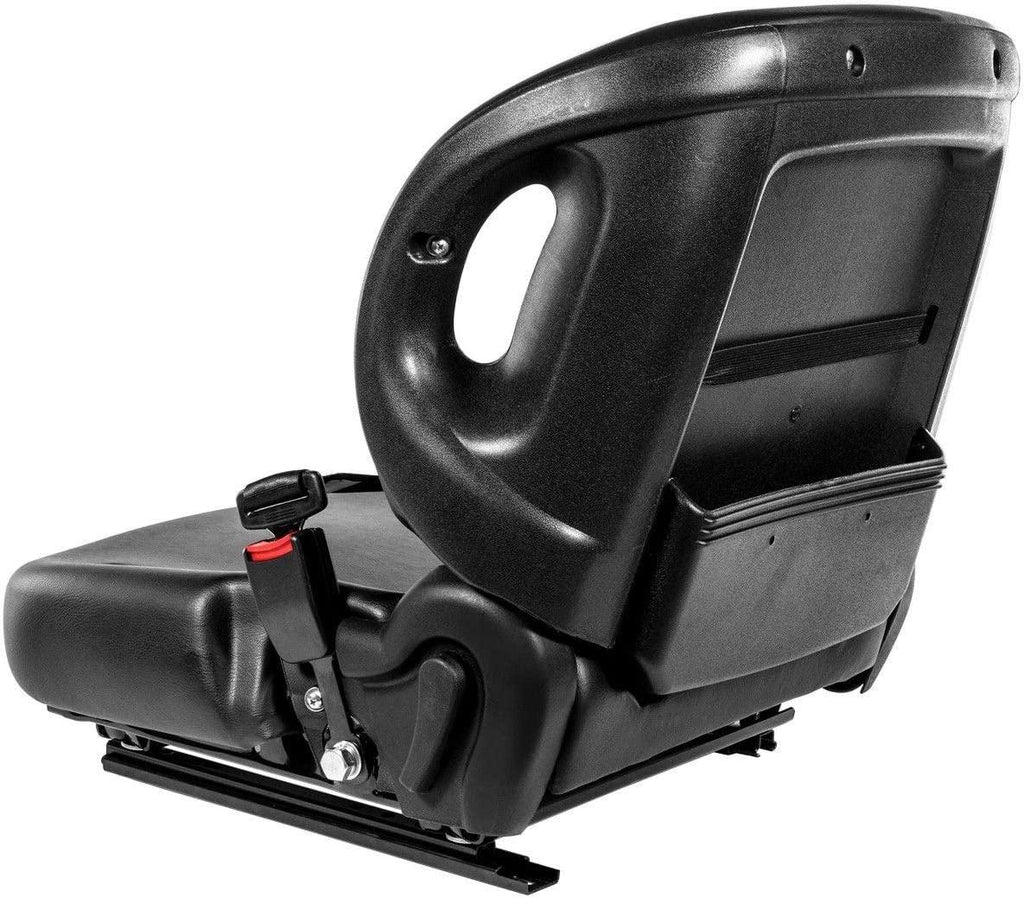 Stark Universal Replacement Forklift Seat w/Retractable Seat Belt Switch for Cat, , Komatsu, Nissan, Yale, Toyota, Hyster w/Curved Back