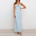 elegant floral print spaghetti strap midi dress