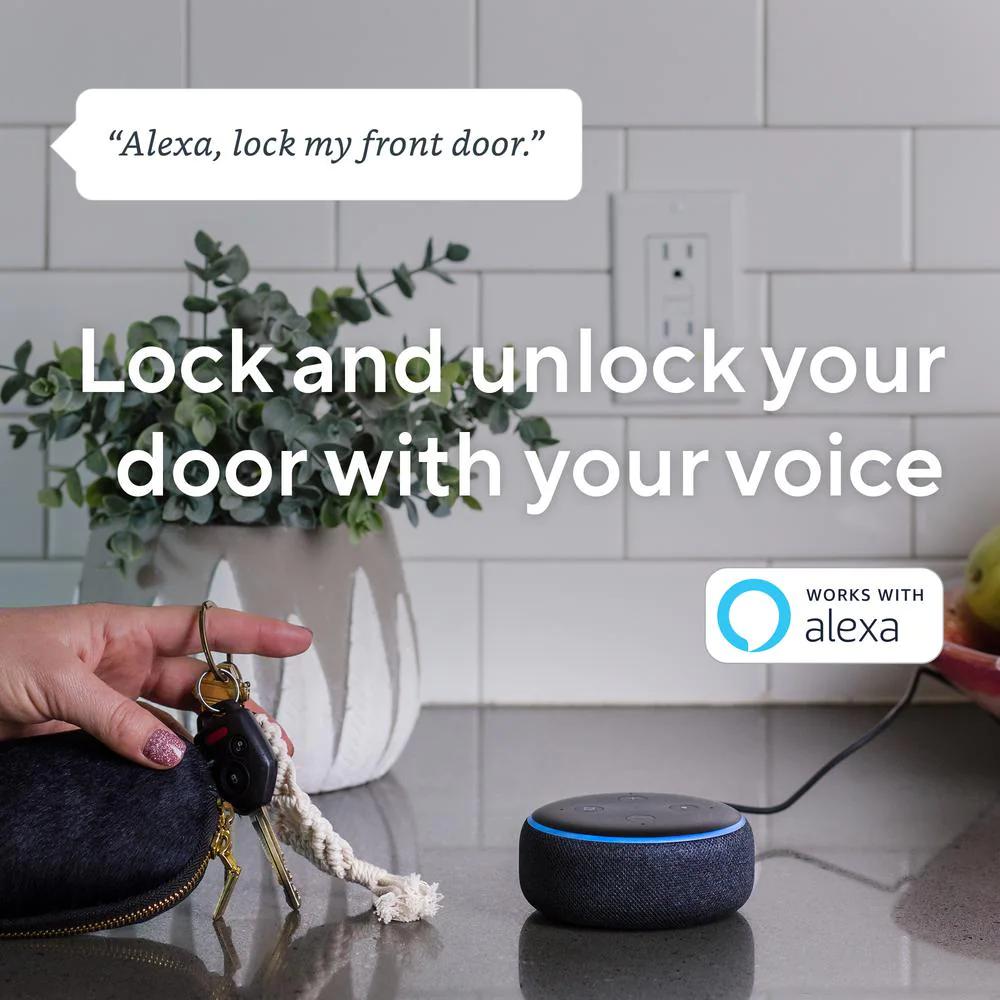 Single Cylinder Deadbolt Smart Lock, WiFi and Bluetooth Enabled Deadbolt, Works with  Alexa