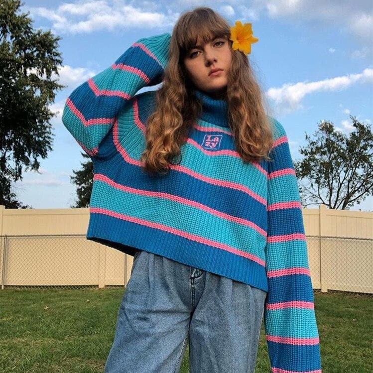 embroidered turtleneck sweater