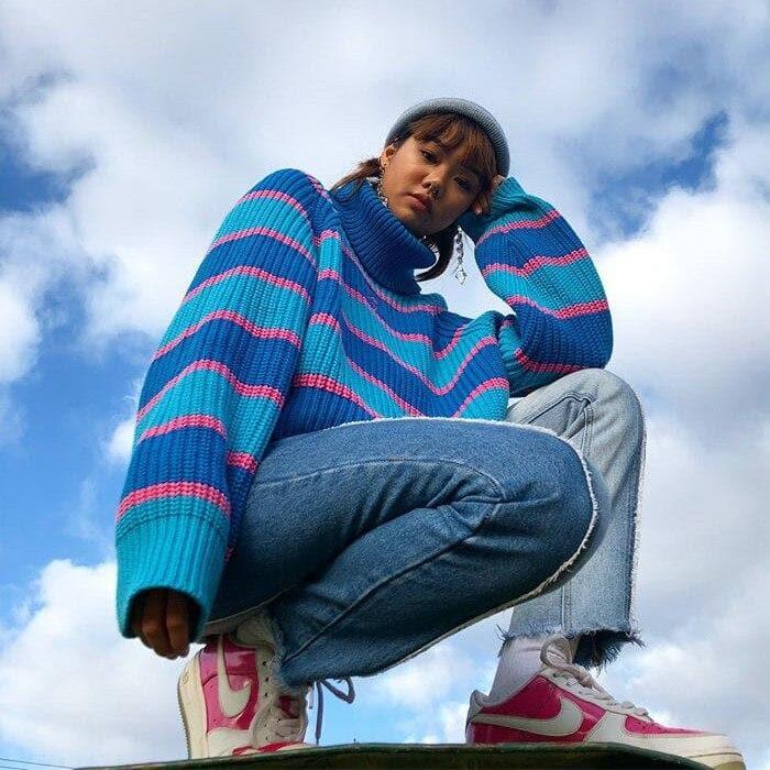 embroidered turtleneck sweater
