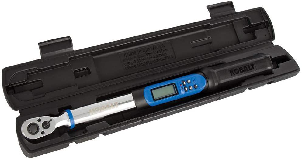Kobalt 856838 3/8-Inch Drive 5-100 Foot-Pound Programmable Electronic Torque Wrench with Torque-Angle