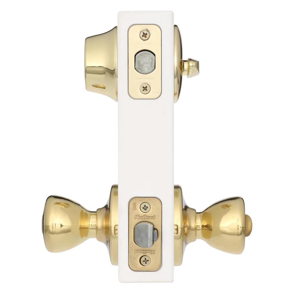 Tylo Polished Brass Exterior Entry Door Knob and Single Cylinder Deadbolt Project Pack
