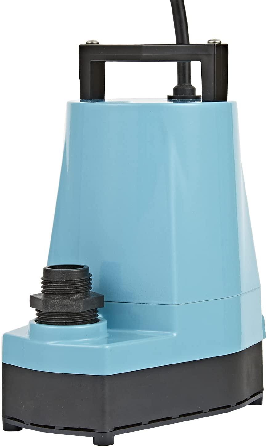 Little Giant 5-MSP 115-Volt, 1/6 HP, 1200 GPH Aluminum Manual Utility Pump, 10-Ft. Cord, Blue, 505000