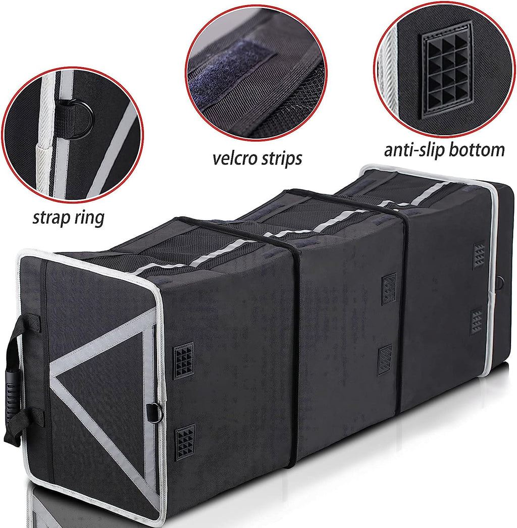 HOMEVE Extra Large Collapsible Trunk Organizer With Cooler Bag,3 Compartments Storage Organizer With Cover