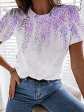 Fashion Casual Round Neck Print T-shirt
