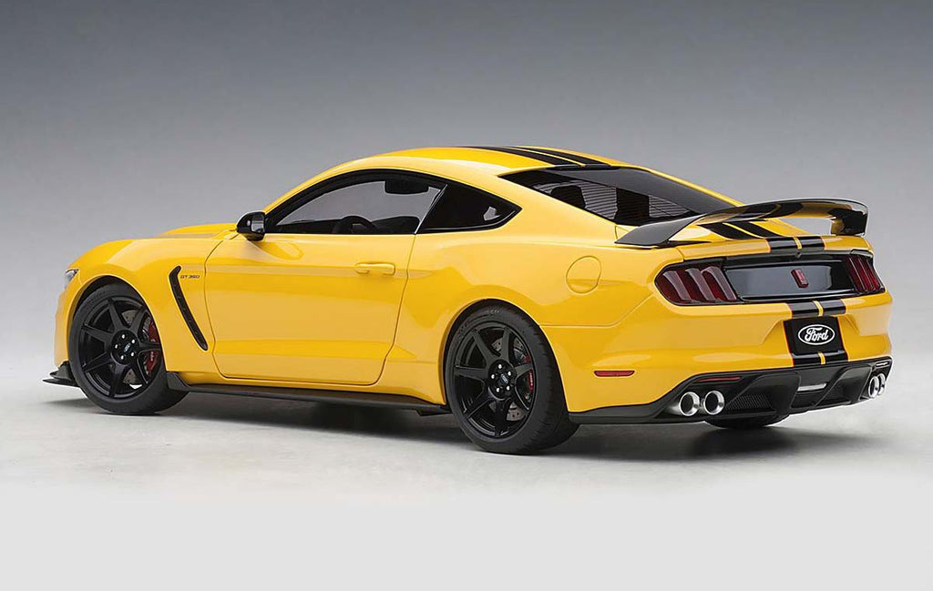 Ford Mustang Shelby GT-350R Triple Yellow with Black Stripes 1/18 Model Car by Autoart