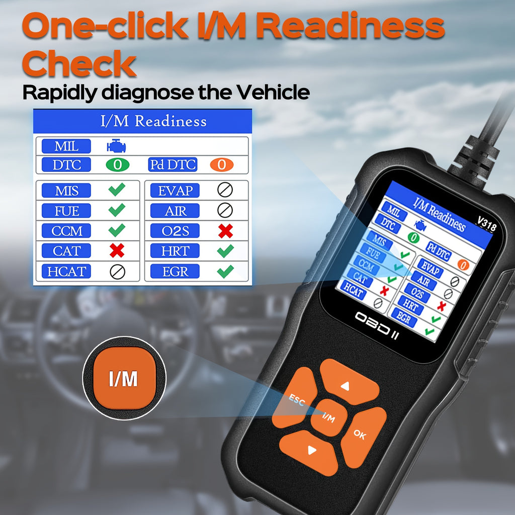 OBD2 Car Scanner Diagnostic Scan Tool V318-2,  Color ScreenVehicle Fault Code Reader , Auto Read Fault Code Check Engine Light For OBDII Protocol Cars