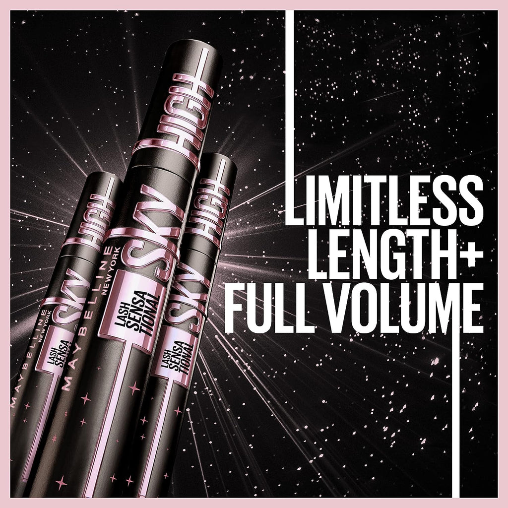 Maybelline New York Lash Sensational Sky High Washable Mascara Makeup, Volumizing, Lengthening, Defining, Curling, Multiplying, Buildable Formula, Cosmic Black, 1 Count