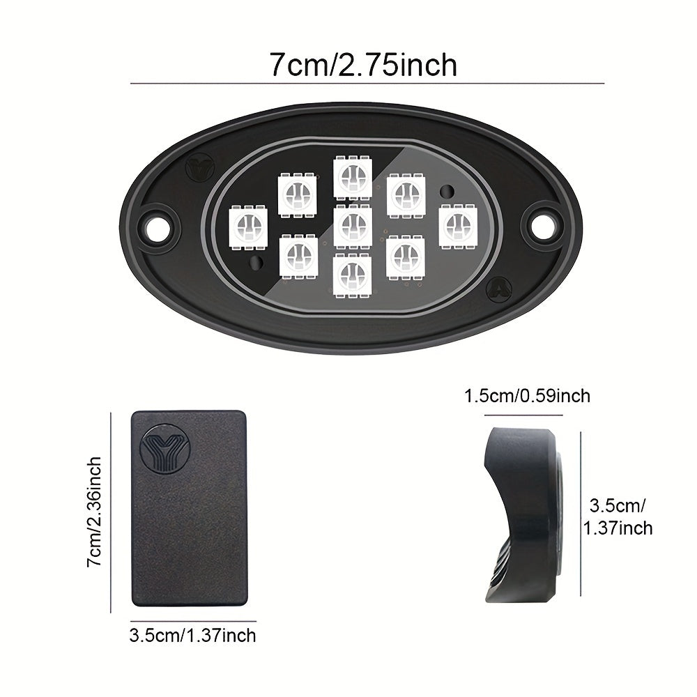 Rock Lights For Trucks, 4/6/8/10 Pods RGB LED Rock Lights With APP/Remote Control &amp; Music Mode,  For Pickup Off Road Jeep RZR SUV ATV UTV Car