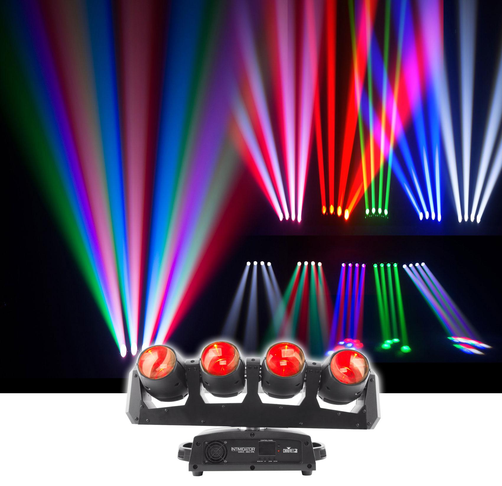 Chauvet Intimidator Wave 360 IRC (4) Moving Rotating Heads+LED Fogger+Controller
