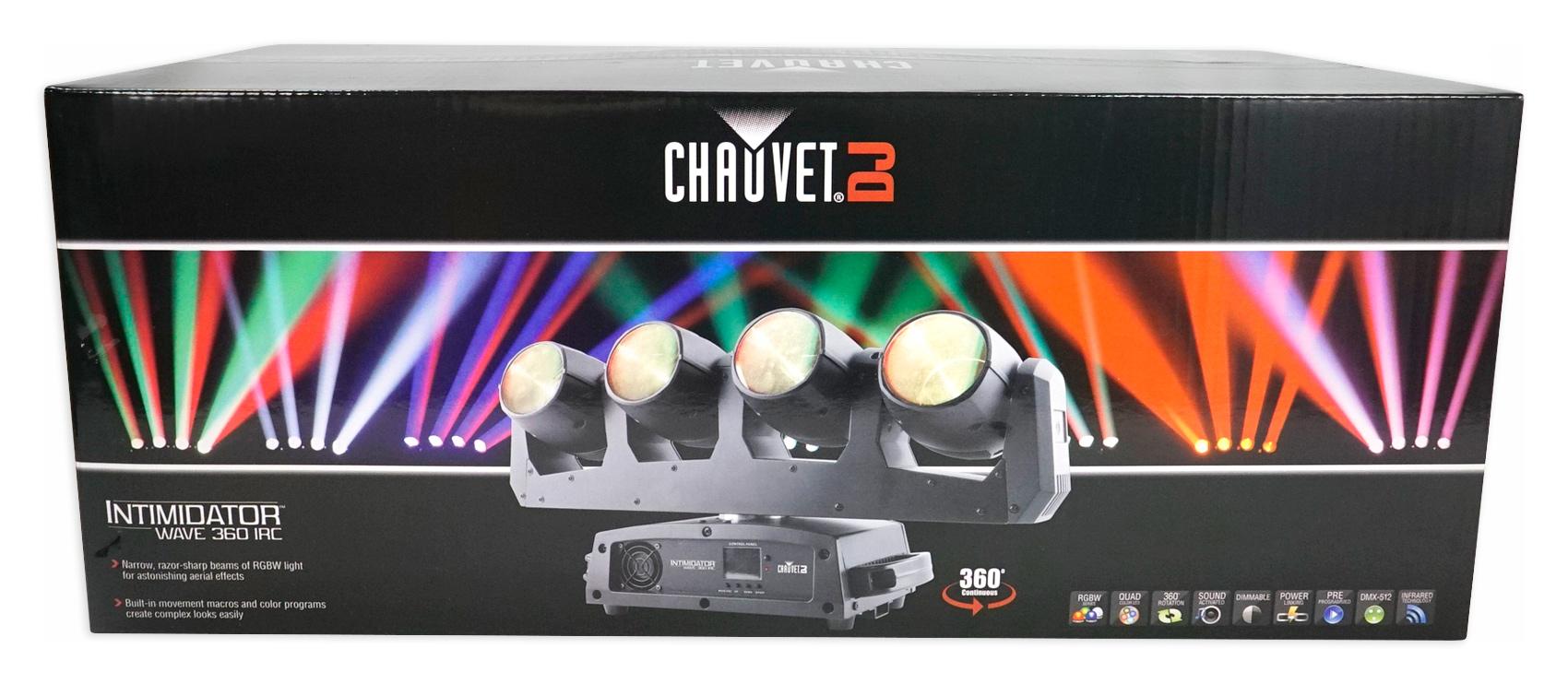 Chauvet Intimidator Wave 360 IRC 4) Rotating Moving Heads+Facade+LED Fog Machine