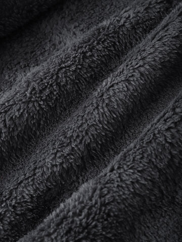 mens chenille knitted plush lined warm drawstring hooded cardigans