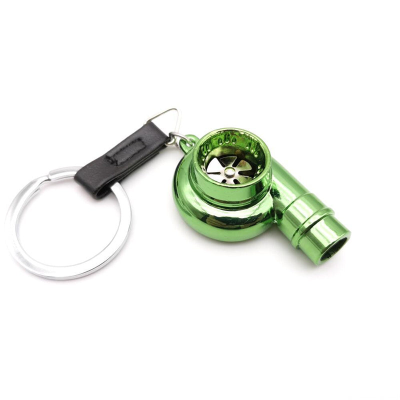 Real Whistle Sound Turbo Keychain Sleeve Bearing Spinning Turbo Key Chian Auto Part Turbine Turbocharger Key Ring Key Holder Accessoies