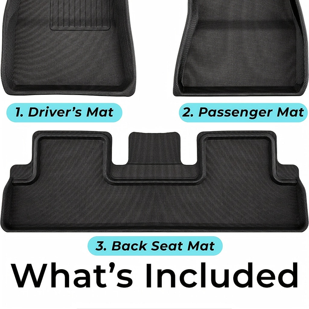 3pcs For Model Y Accsessories  XPE Premium All Weather Anti-Slip Waterproof Floor Mats Fit For Tesla Model Y Model 3