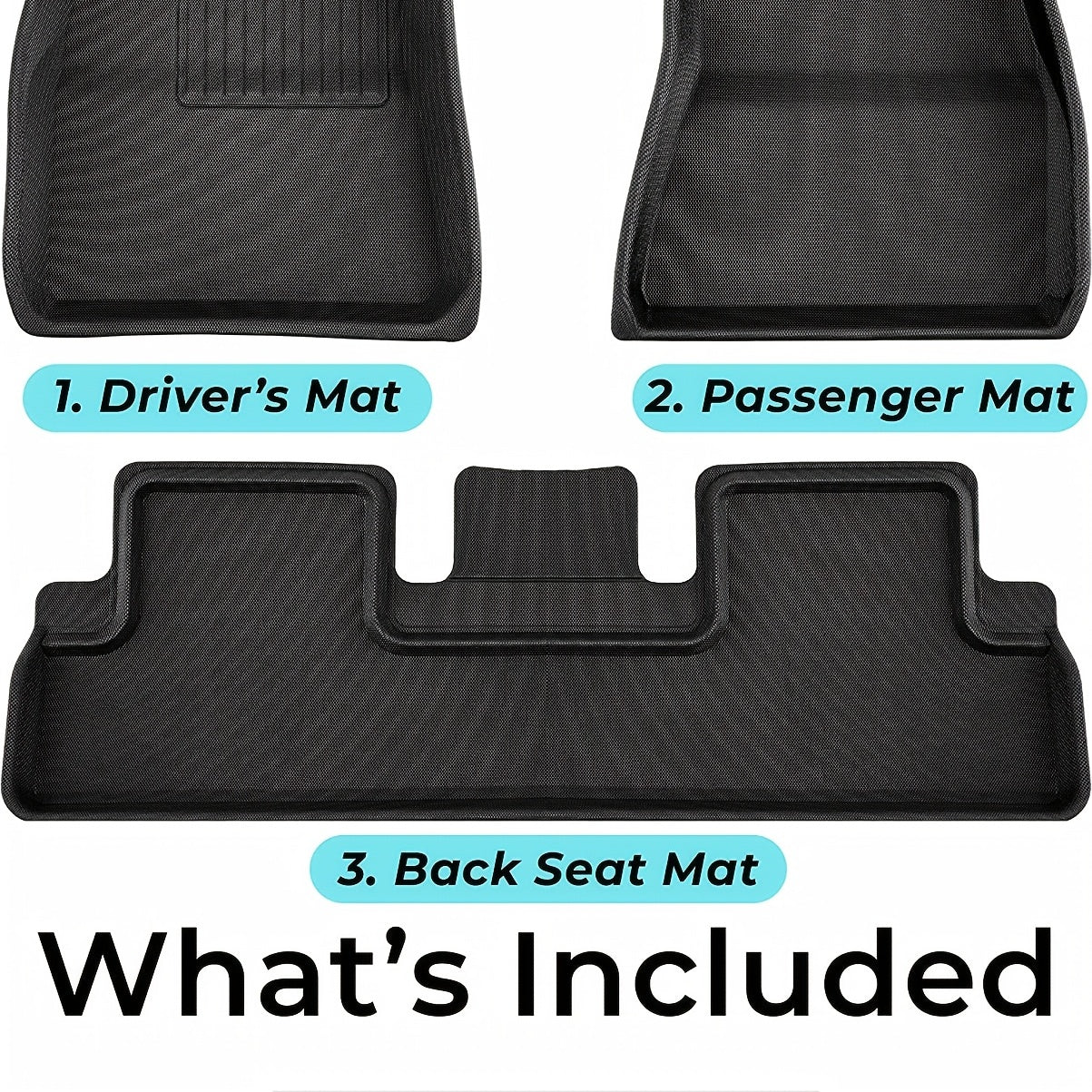 3pcs For Model Y Accsessories  XPE Premium All Weather Anti-Slip Waterproof Floor Mats Fit For Tesla Model Y Model 3