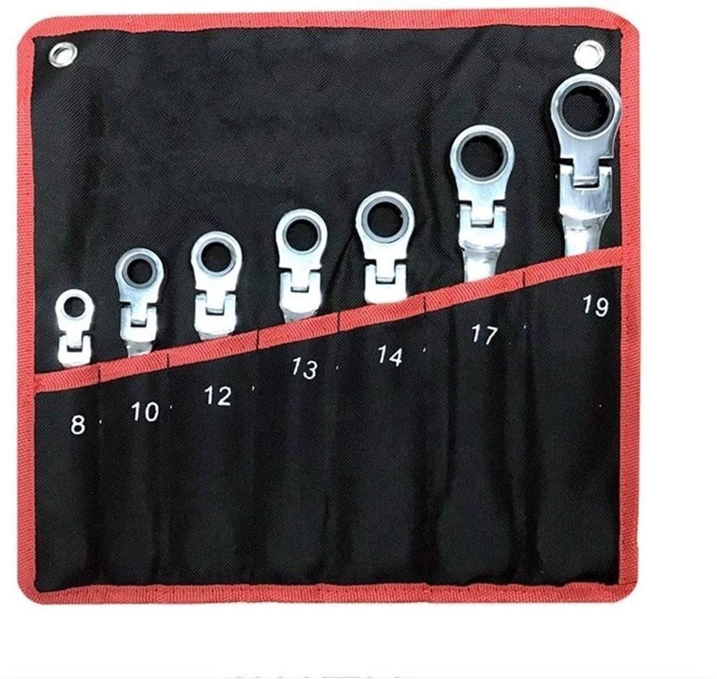 CHENTAOMAYAN Hardware Car Repair Hand Tools Set Ratchet Wrench Fast Ratchet Repair Wrench Multifunction Set Auto Maintenance Tire Removal Sleeve Tool Tool Kits (Color : 7pcs)