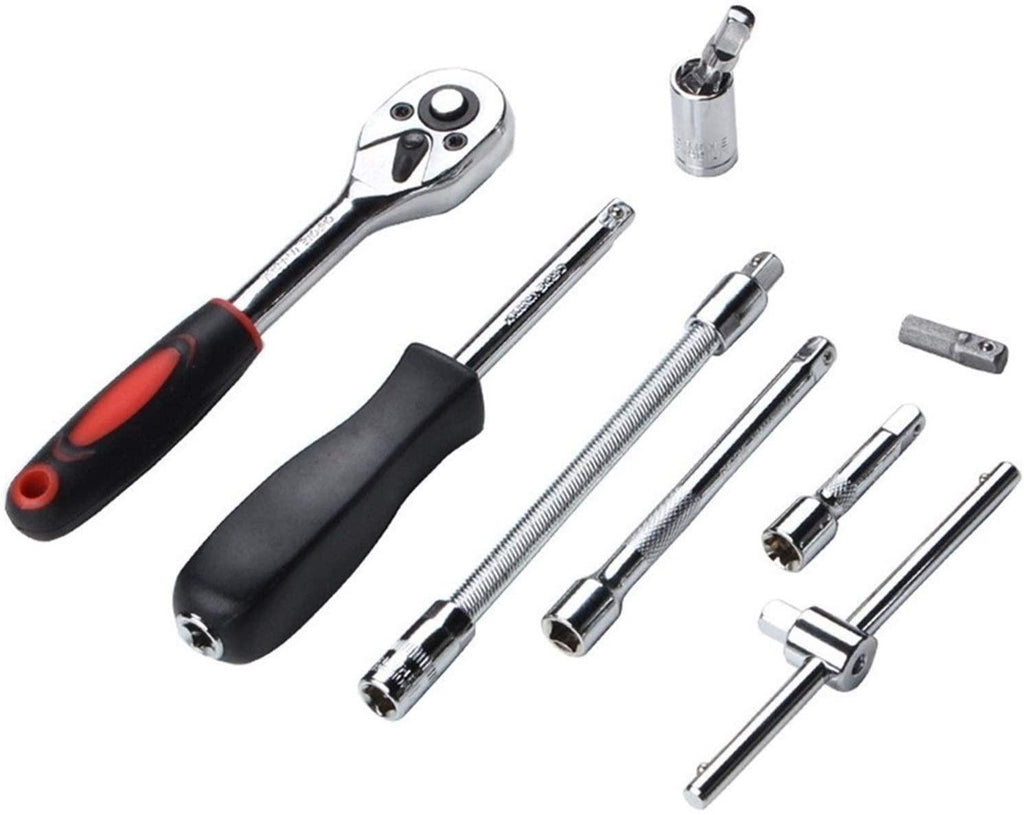 CHENTAOMAYAN Hardware Car Repair Hand Tools Set Ratchet Wrench Fast Ratchet Repair Wrench Multifunction Set Auto Maintenance Tire Removal Sleeve Tool Tool Kits (Color : 7pcs)