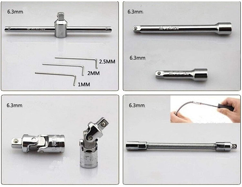 CHENTAOMAYAN Hardware Car Repair Hand Tools Set Ratchet Wrench Fast Ratchet Repair Wrench Multifunction Set Auto Maintenance Tire Removal Sleeve Tool Tool Kits (Color : 7pcs)