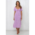 floral puff maxi dress
