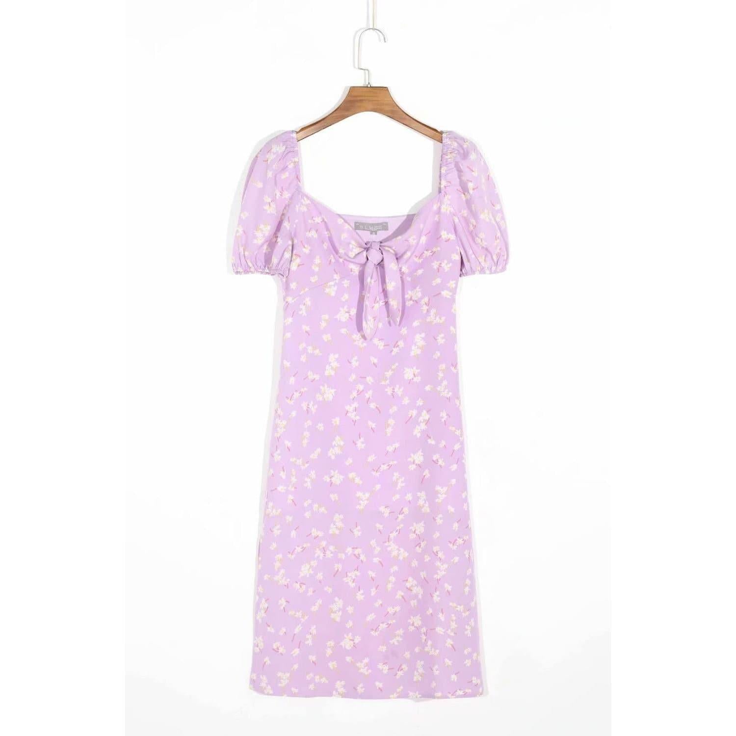 floral puff maxi dress