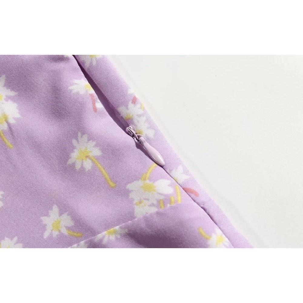 floral puff maxi dress