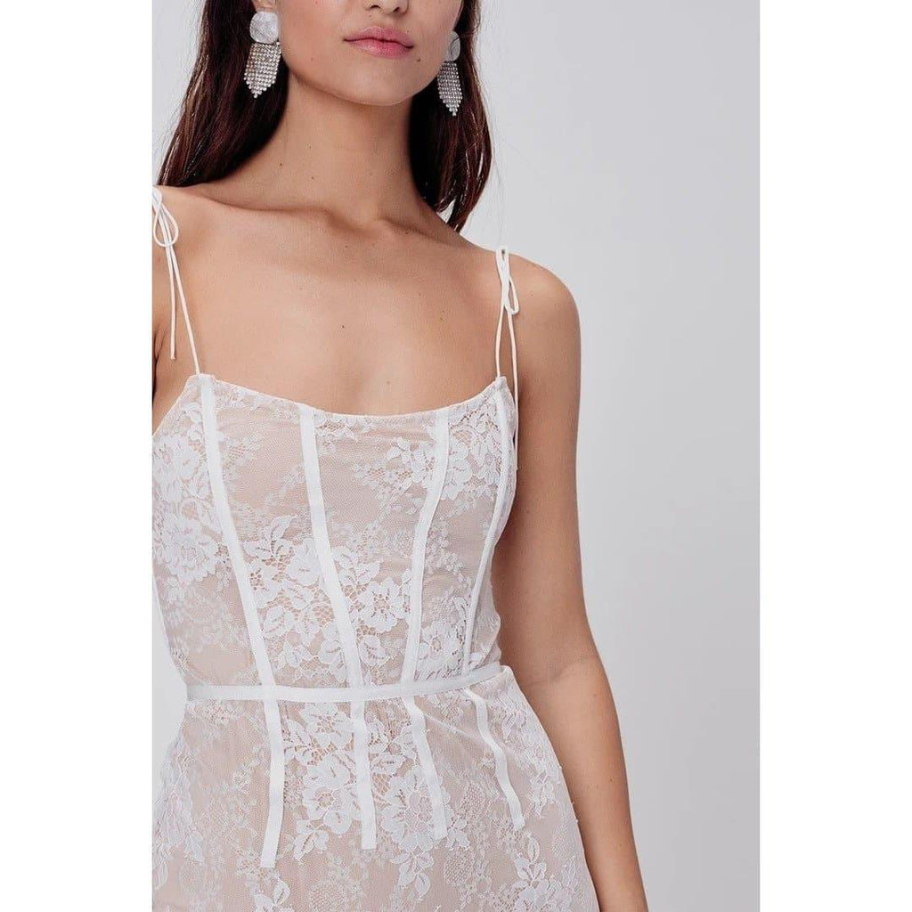 lace spaghetti strap mini dress
