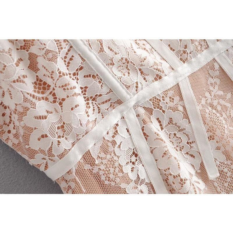 lace spaghetti strap mini dress