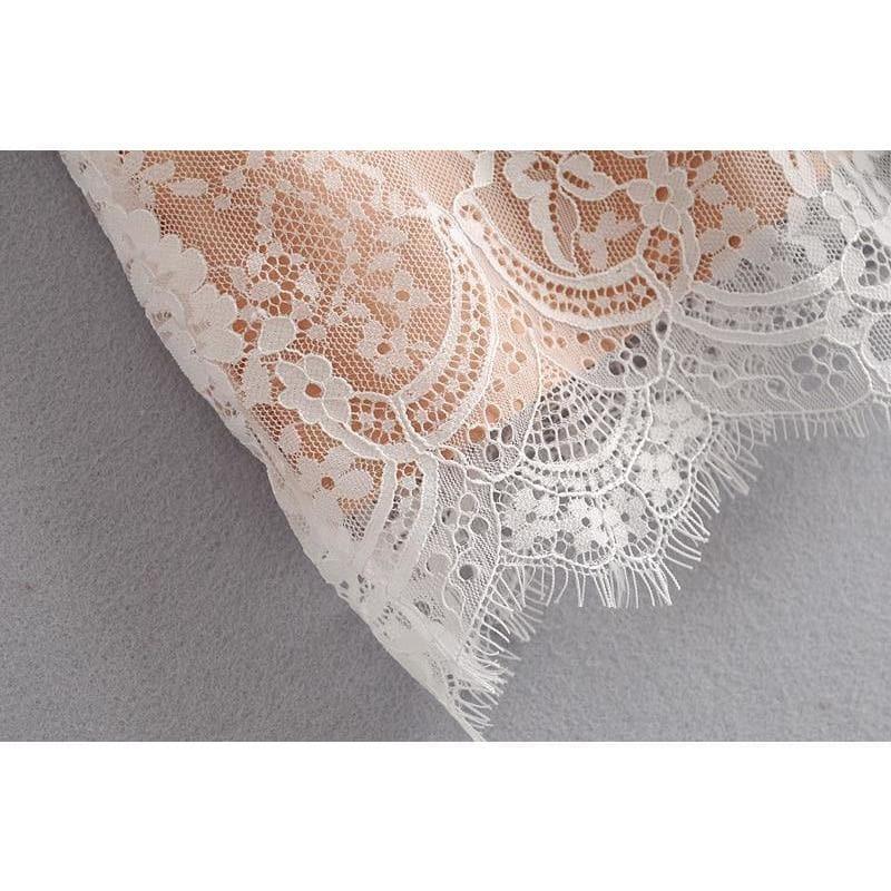 lace spaghetti strap mini dress