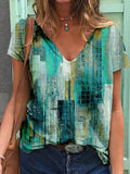 Ladies Printed Loose Casual Short Sleeve T-shirt