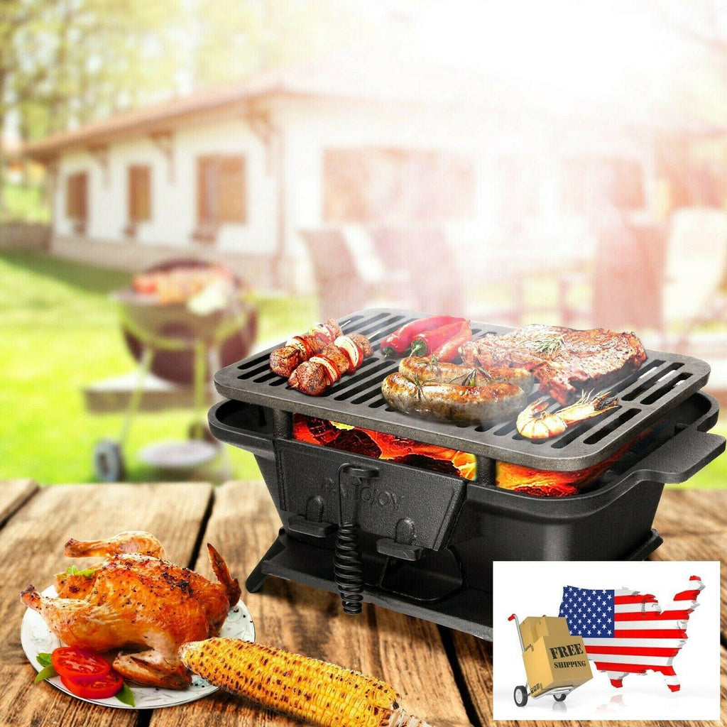 Heavy Duty Cast Iron Tabletop BBQ Grill Stove for Camping Picnic