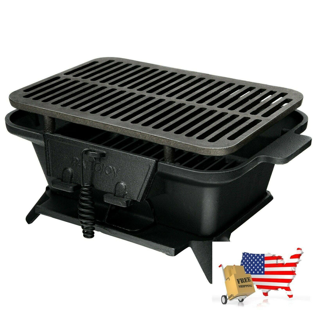 Heavy Duty Cast Iron Tabletop BBQ Grill Stove for Camping Picnic