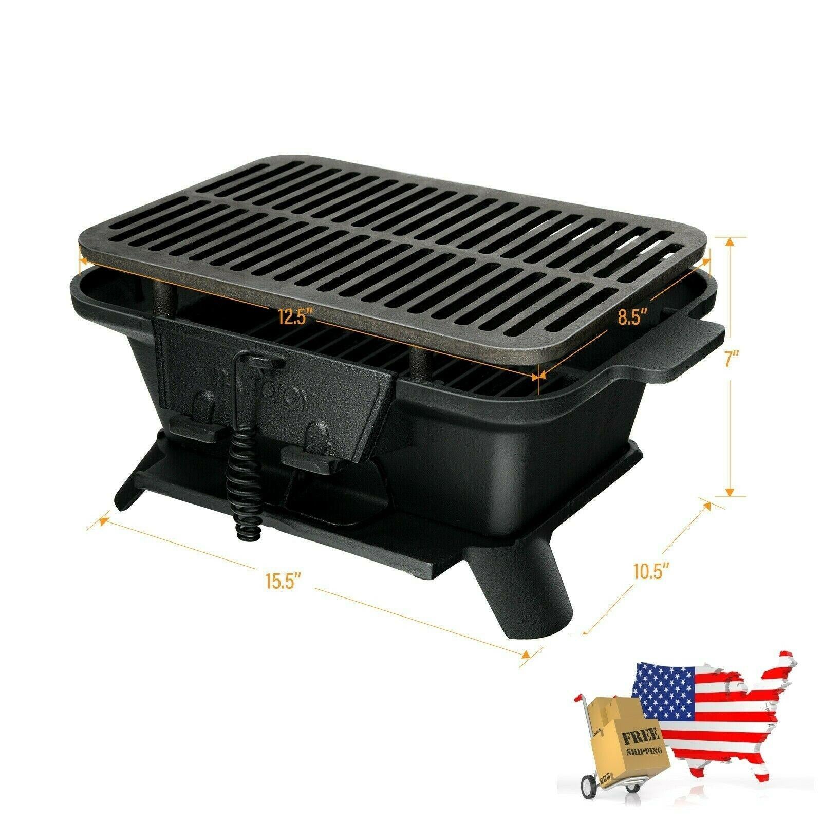 Heavy Duty Cast Iron Tabletop BBQ Grill Stove for Camping Picnic