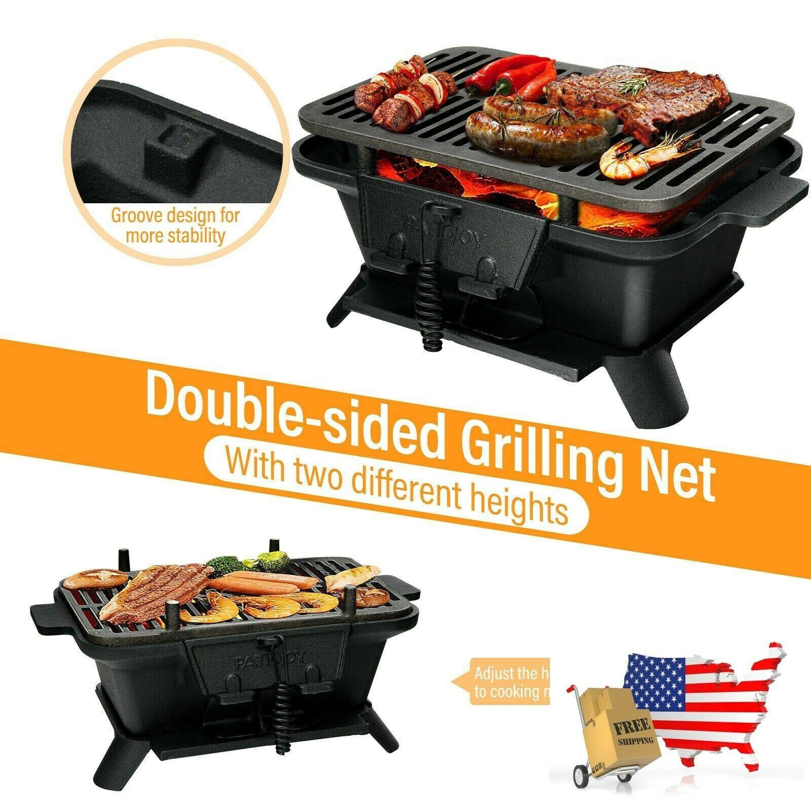 Heavy Duty Cast Iron Tabletop BBQ Grill Stove for Camping Picnic