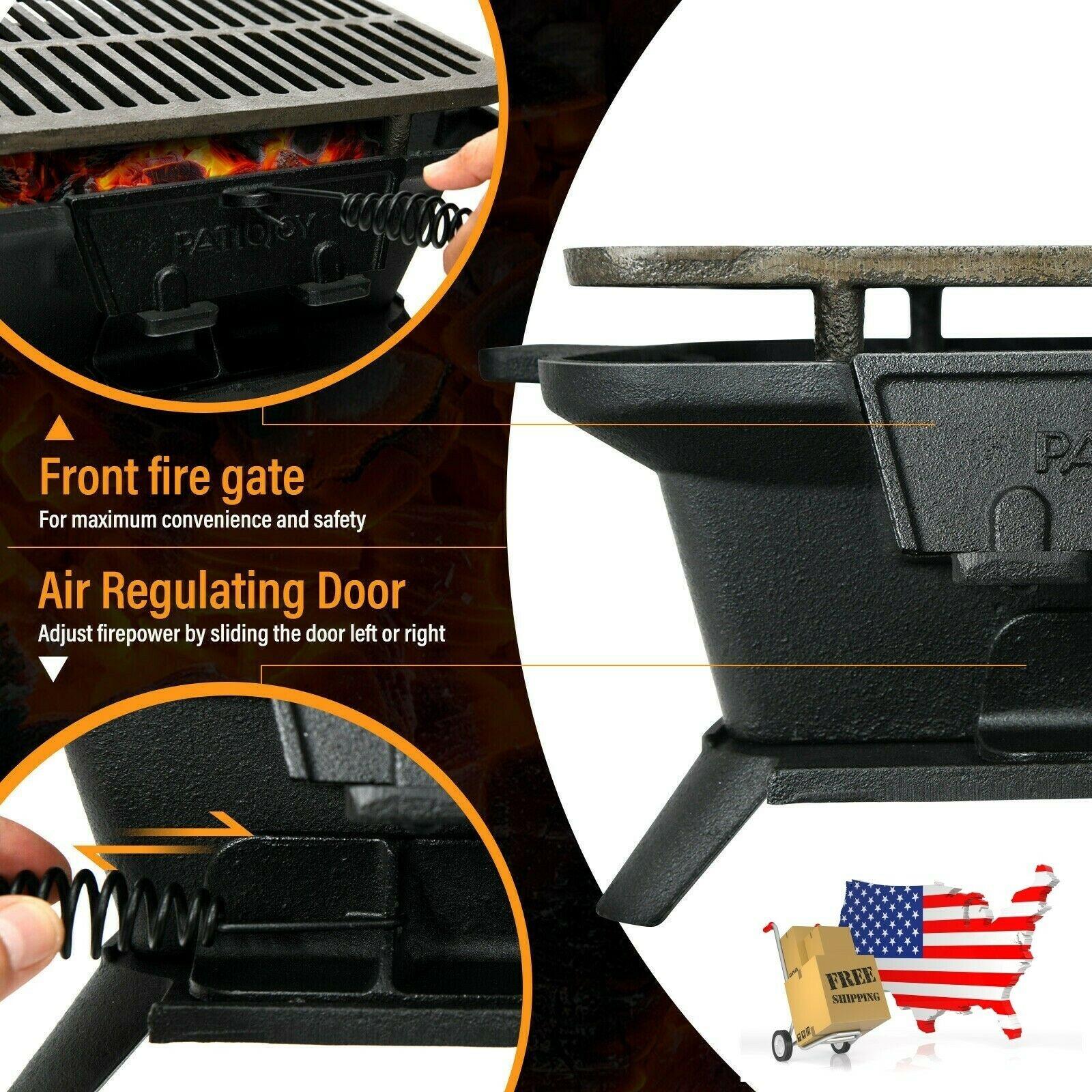 Heavy Duty Cast Iron Tabletop BBQ Grill Stove for Camping Picnic