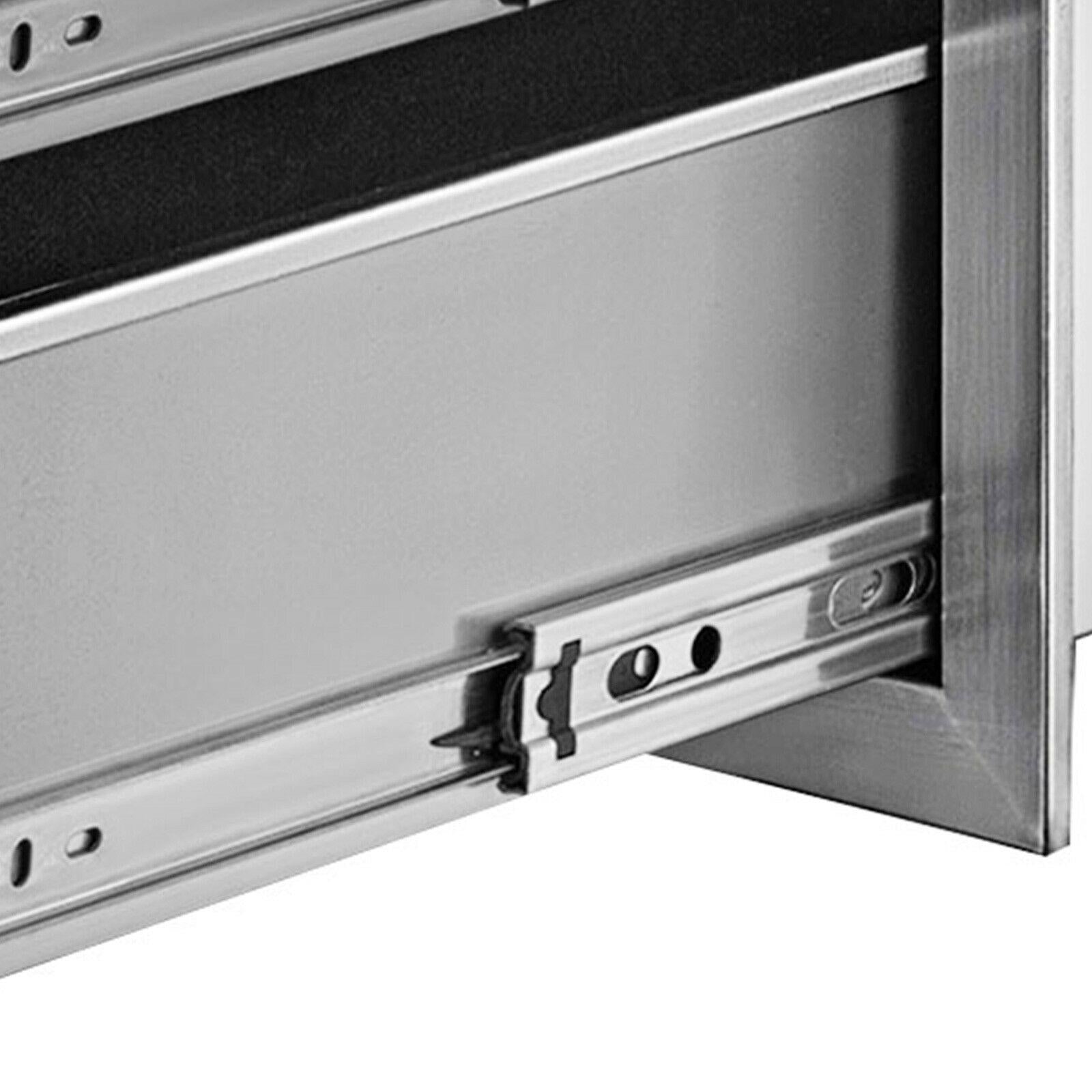 BBQ Access Door Double Drawer Combo 36"x24" Polished Outdoor Kitchen Flush Mount