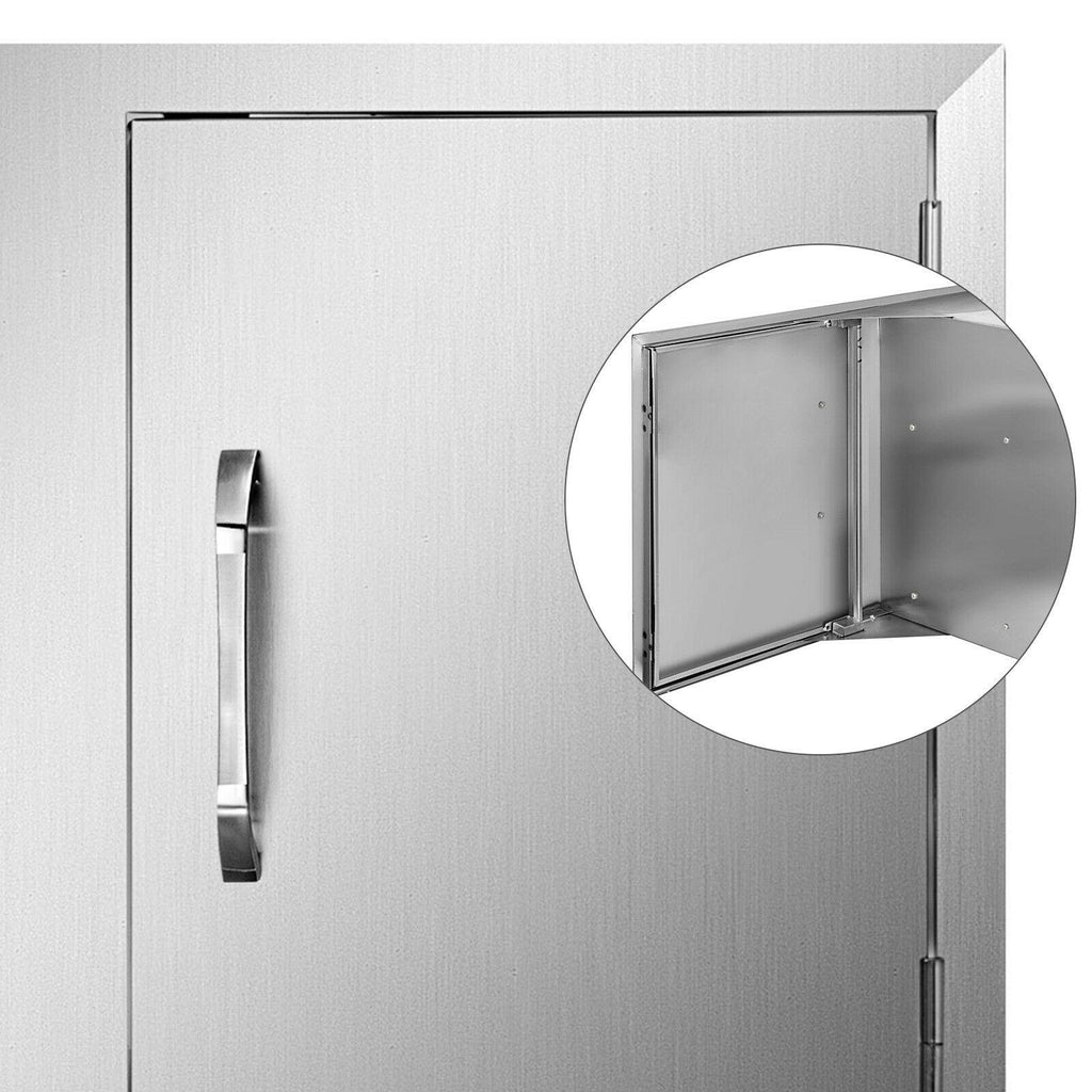 BBQ Access Door Double Drawer Combo 36"x24" Polished Outdoor Kitchen Flush Mount