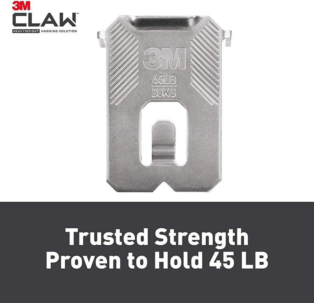 3M Claw Drywall Picture Hangers Holds 45 lb. &amp; Command Large Utility Hooks, 7-Hooks, 12-Strips
