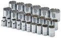 SK Professional Tools 1924 24-Piece 1/2 in. Drive 12-Point Standard Metric Socket Set - Chrome Socket Set with Super Chrome Finish | Set of 24 Sockets Made in USA