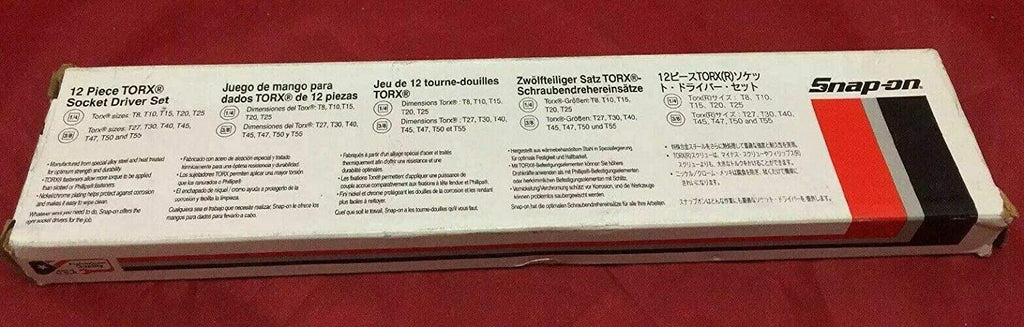 Snap-On 12 Piece 6 Point Torx Bit Deep Socket Driver Set, Part #212EFTXY