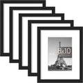 upsimples 8x10 Picture Frame Set of 5,Display Pictures 5x7 with Mat or 8x10 Without Mat,Wall Gallery Photo Frames, Black