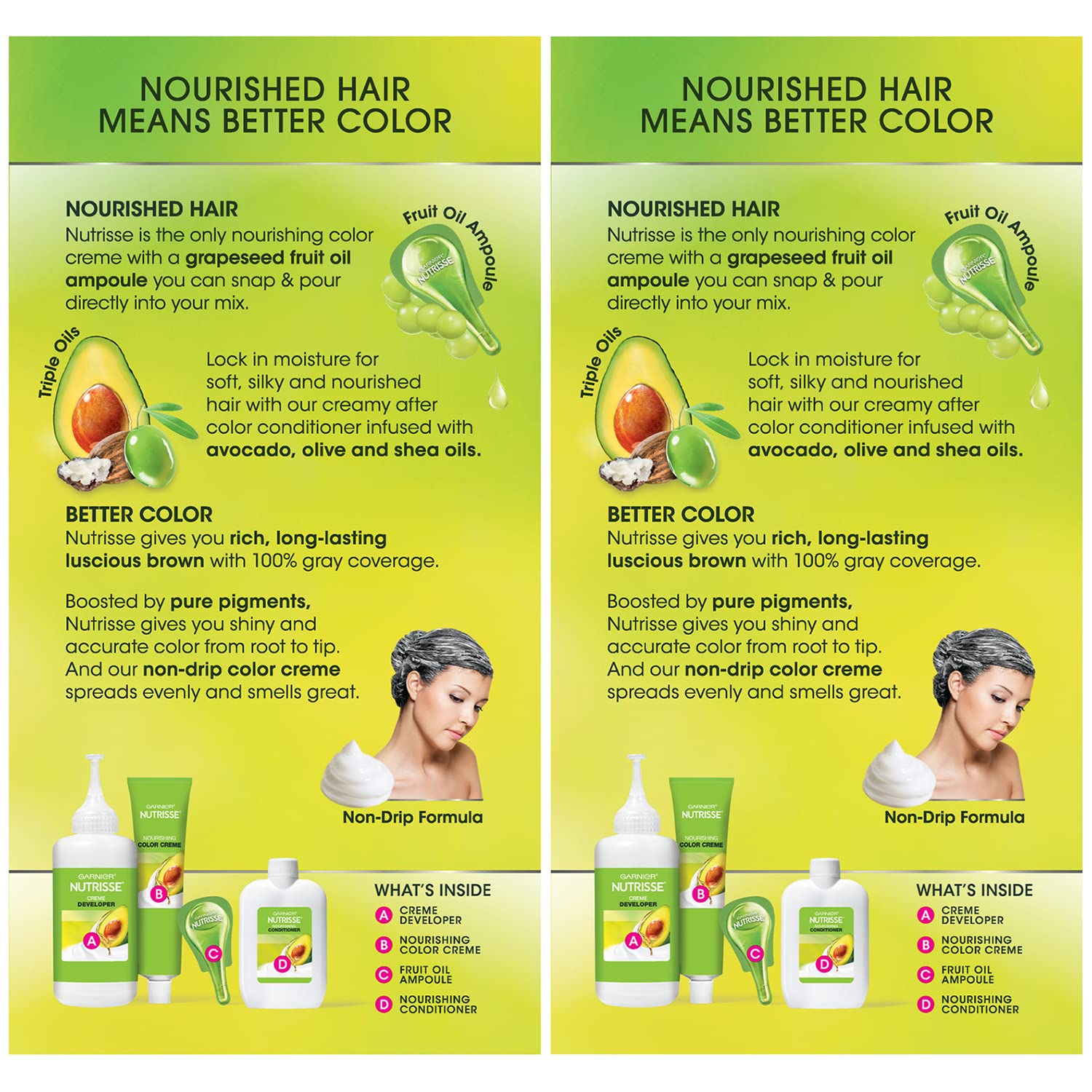 Garnier Hair Color Nutrisse Nourishing Creme, 30 Darkest Brown (Sweet Cola) Permanent Hair Dye, 2 Count (Packaging May Vary)