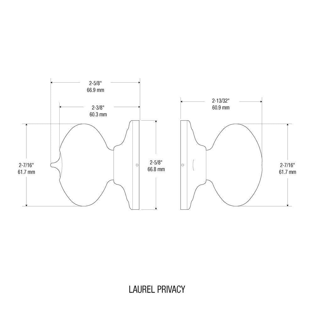 Laurel Satin Nickel Privacy Bed/Bath Door Knob