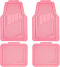 CAR PASS Heavy Duty Rubber Floor Mats Pink 4-Piece Car Mat Set - Universal Waterproof Floor Mats for Car SUV Truck, Durable All-Weather Mats，Car Mats for Women,Girly(All Pink)